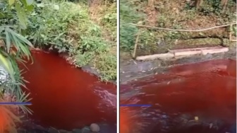 Heboh Sungai Warna Merah di Dusun Kidal Malang, Berhubungan Malam 1 Suro?