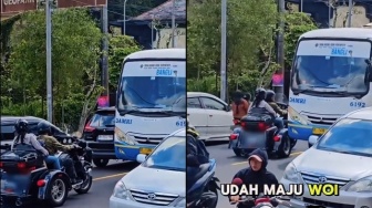 Aksi Lawan Arus Pengendara Moge di Jalanan Bangli Bikin Geram: Emang Gitu Kalau Salah Nyolot