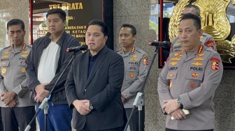 Datangi Mabes Polri, Erick Thohir Minta Jenderal Listyo Sigit Kawal Ketat Piala Presiden 2024