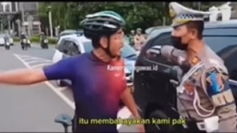 Viral Pesepeda Ngotot Saat Diarahkan Petugas Masuk Jalur Sepeda, Ini Kata Polisi