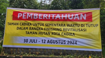 Taman Cadika Tutup Mulai Besok Sampai 12 Agustus