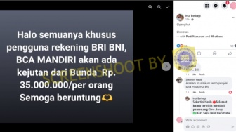 Cek Fakta: Inul Daratista Membuat Giveaway Rp35 Juta Khusus untuk Pengguna Rekening BRI BNI BCA MANDIRI, Benarkah?