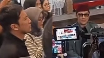 Tingkah Kocak Desta Nonton Preskon Perceraian Andre Taulany