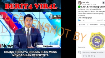 Cek Fakta: Elon Musk Bagikan Kekayaan di Situs Judi Online, Benarkah?