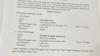 Berpasangan Dengan Putra Bendahara Umum, PAN Terbitkan Rekomendasi Kepada Sunaryanta