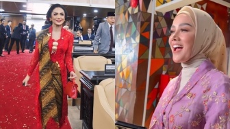 Beda Gaya Kris Dayanti dan Mulan Jameela di Sidang Tahunan MPR RI: Menyala vs Kalem