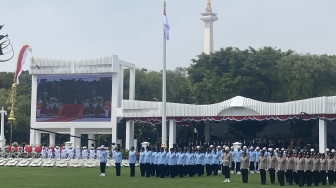 Detik-detik Upacara Peringatan Hari Kemerdekaan di Istana Merdeka, Tetap Khidmat Meski Terbagi di 2 Wilayah