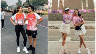 Beda dari Fuji, Outfit Aaliyah Massaid Lebih Tertutup Saat Ikut Acara Marathon