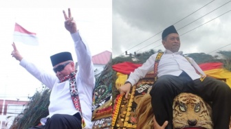 Meriahnya Pendaftaran Isran-Hadi: Ratusan Pendukung, Yel-yel Semangat, Pulang Naik Barongan