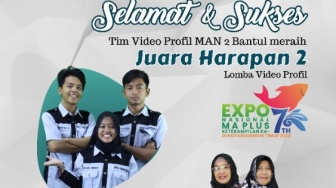 MAN 2 Bantul Raih Juara Harapan 2 di Lomba Video Profil Expo MA ke-7 2024