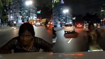 Viral! Aksi Pura-pura Kecelakaan Terekam Kamera Dasbor, Wanita Ini Diduga Kerasukan