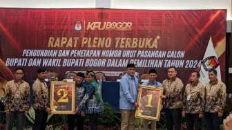 Pengundian Nomor Urut Pilbup Bogor, Rudy-Jaro No 1, Bayu-Musya No 2