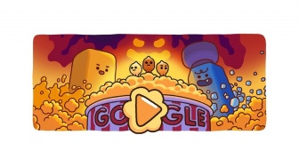 Peringati Mesin Popcorn Terbesar, Google Doodle Tampilkan Game Menarik