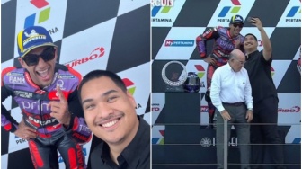 'Doyan Cari Muka', Aksi Menpora Dito Ariotedjo Ajak Jorge Martin Selfie di Podium MotoGP Dikritik