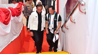 Mendagri Tito dan Sejumlah Menteri Kabinet Indonesia Maju Dampingi Presiden Jokowi Buka Peparnas XVII 2024