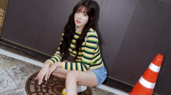 Sontek 5 OOTD Colorful ala Kwon Eunbi Ex Member IZONE, Super Cheerfull!