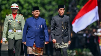 Ini Foto-foto Pisah Sambut Jokowi dengan Prabowo di Istana Merdeka