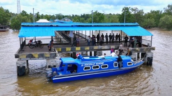 Lewat Jalur Laut, Kapolres Siak Bareng Pihak Terkait Cek Kesiapan Pilkada di Wilayah Terluar