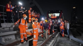 Pengguna LRT Jabodebek Terus Meningkat, KAI Gelar Simulasi Tanggap Darurat