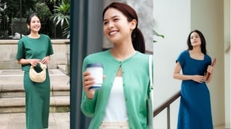 7 Gaya Kasual Maudy Ayunda dengan Outfit Colorful Pastel