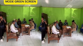 Viral Pengantin Akad Nikah Pakai Green Screen: Ngakak! Ijab Kabul di Bulan