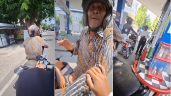 Viral Pasangan Bantu Kakek yang Kehabisan Bensin Gegara Tak Punya Uang