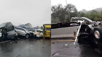 Kecelakaan Beruntun di Tol Cipularang, Polisi Lakukan Evakuasi