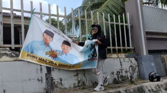 Masa Tenang, Tim Gabungan Samarinda Fokus Bersihkan Alat Peraga Kampanye