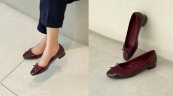 Tampil Elegan! Ini 3 Rekomendasi Flat Shoes Warna Burgundy dari Brand Lokal