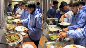 Pemain Laos Kalap Makan Prasmanan Jelang Lawan Timnas Indonesia, Netizen Ikut Senang