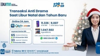 BRI Berikan Kenyamanan Transaksi bagi Nasabah saat Libur Natal dan Tahun Baru