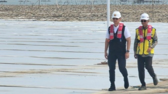 AHY Tinjau Tol Semarang-Demak, Inovasi Bambu Atasi Banjir Rob!