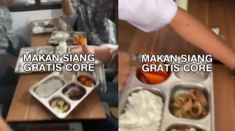 Viral Momen Makan Siang Gratis Core Versi Anak SMA, Ada yang Girang Banget Sampai Bikin Pantun