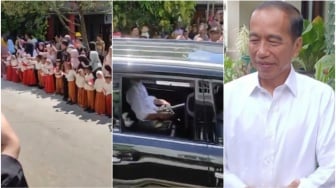 Jokowi Dikawal Ketat dan Disambut Puluhan Anak SD, Netizen: 1 Negara, 2 Presiden