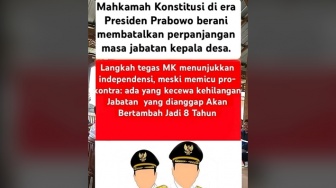 Cek Fakta: MK Era Prabowo Berani Batalkan Perpanjangan Masa Jabatan Kepala Desa