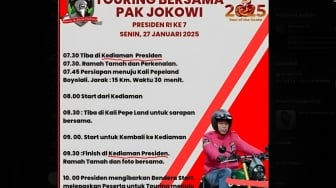 Poster Touring Bersama Pak Jokowi Bikin Geger, Gaya Naik Kawasaki W175 Jadi Sorotan