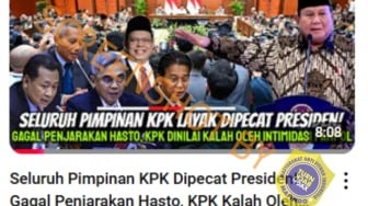 CEK FAKTA: Presiden Pecat Pimpinan KPK karena Gagal Tangkap Hasto