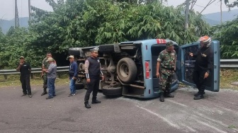 Kecelakaan Tunggal di Cikidang Sukabumi, Bus Universitas Suryakancana Cianjur Angkut Petinggi Kampus