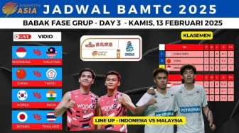 BAMTC 2025 Day 3: Line Up Indonesia vs. Malaysia, Penentuan Juara Grup B