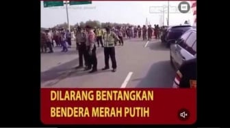 Cek Fakta: Polisi Turun Tangan, Larangan Ormas Bentangkan Bendera Merah Putih di Jembatan PIK