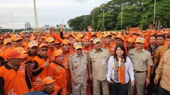 Gelar Apel Perdana di Plaza Selatan Monas Warisan Anies usai Lama Tak Dipakai, Pramono Bilang Ini