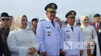 Dampingi Suami Dilantik, Istri Bupati dan Wakil Bupati Sukabumi Sampaikan Harapan