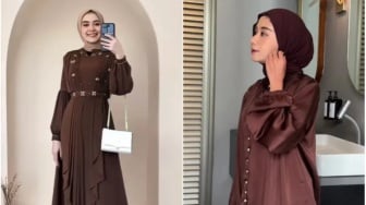 Warna Jilbab yang Pas untuk Baju Coklat Mahogany, Lebaran Makin Stylish!