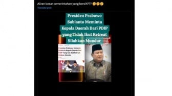 CEK FAKTA: Prabowo Minta Kader PDIP yang Tidak Ikut Retret untuk Mundur