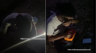 Viral Pria Buka Puasa di Makam Ibunda Sambil Menangis