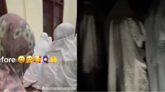 Viral Momen Sholat Tarawih Jamaah Wanita Mendadak Horor, Hal Ini Jadi Penyebabnya