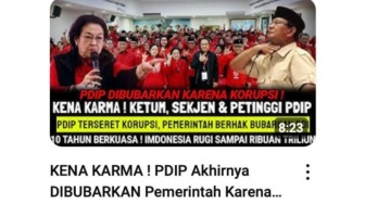 CEK FAKTA: PDIP Dibubarkan Pemerintah karena Semua Petingginya Korupsi