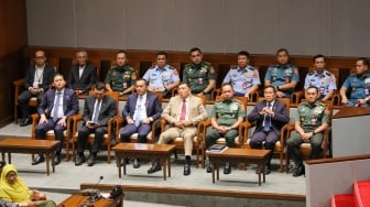 Suasana jalannya Rapat Paripurna ke-15 DPR Masa Persidangan II Tahun Sidang 2024-2025 di Kompleks Parlemen, Senayan, Jakarta, Kamis (20/3/2025). [Suara.com/Alfian Winanto]