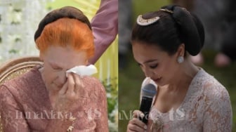Suara Bergetar, Momen Luna Maya Tak Berhenti Nangis Saat Minta Restu Sang Ibu di Prosesi Siraman