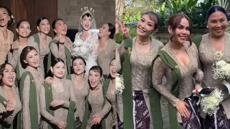 5 Potret Geng Menteri Ceria Jadi Bridesmaid Luna Maya, Nuansa Earth Tone Elegan